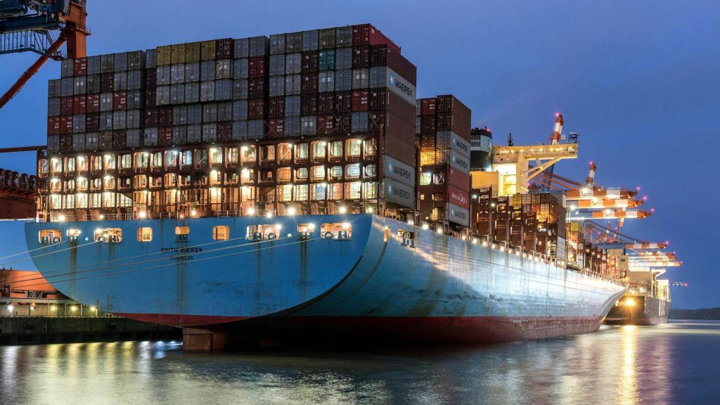 Container ship transporting goods across the ocean by Think Global Logistics (TGL)