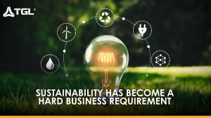 Business team reviewing sustainable supply chain compliance report and green logistics strategy in 2026