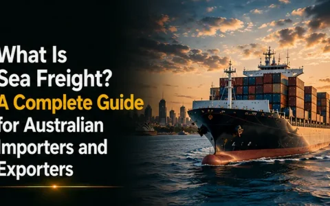 Container ship transporting sea freight for Australian importers and exporters